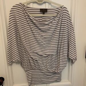 Fenn Wright Mason Cream/gray striped dolman top S
